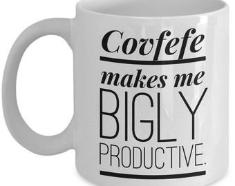 Covfefe コーヒーマグ、面白い政治ユーモアカップ、ドナルド・トランプマグ、Bigly、POTUS、誕生日、クリスマス同僚ギフト、お母さん、お父さん、妻、夫