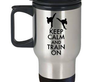 格闘技マグカップ - テコンドートラベルマグカップ - 空手マグカップ - 格闘家ギフト - テコンドーインストラクターギフト - 忍者マグカップ - 空手ギフト - お母さん