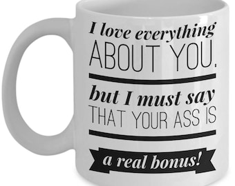 彼女、ガールフレンド、妻へのいたずらな記念日の贈り物、いたずらなマグカップ、セクシーなマグカップ、あなたのお尻が大好き、お尻マグカップ、バレンタインデー、汚い、下品なコーヒー