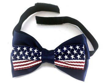 USA kleuren stropdas heren dames Amerikaanse vlag verstelbaar elastiek, kostuum, klittenbandsluiting, parades, werk, voetbal, politiek evenement Go Stem!