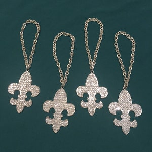 Juego de 4 piezas de cristal con diseño de flor de lis para pomo de puerta, interruptor de lámpara, ¡para cualquier época del año! Adornos navideños de Nueva Orleans, Nueva Orleans, EE. UU. Atrapaluz, ¡regalo!