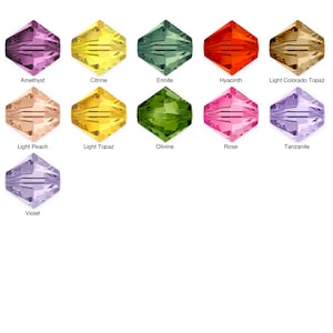 Pick 50pcs Swarovski 4mm Bicone Genuine Authenic Austrian Crystal Beads, Do It Yourself!!! DIY!!! School Colors, Organization Colors,