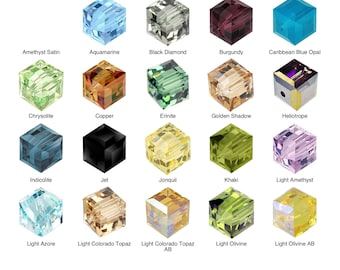 Choisissez 12 pièces, cube Swarovski 8 mm 5601 perles de cristal autrichien, bricolage, faites-le vous-même !!! PERLES AMUSANTES !