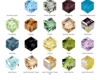 Pick 12pcs,  Swarovski 8mm Cube 5601 Austrian Crystal Beads, DIY, Do It Yourself!!! Great FUN BEADING!