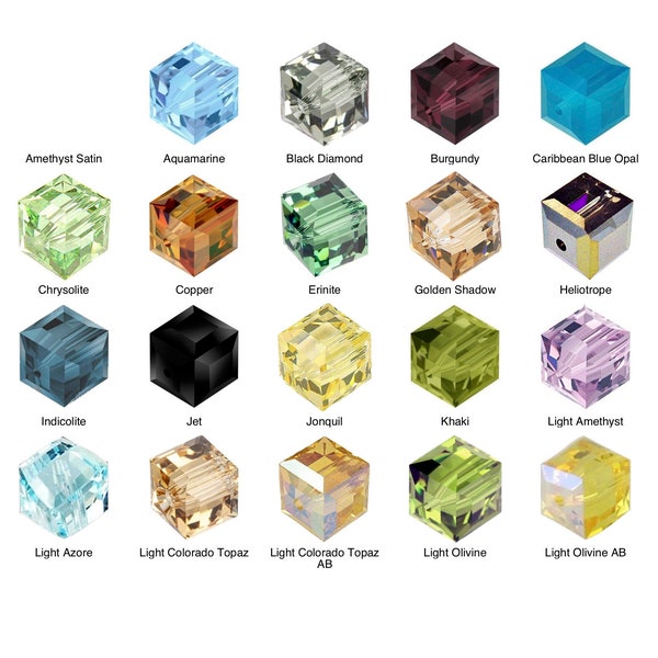 Pick 12pcs,  Swarovski 8mm Cube 5601 Austrian Crystal Beads, DIY, Do It Yourself!!! Great FUN BEADING!