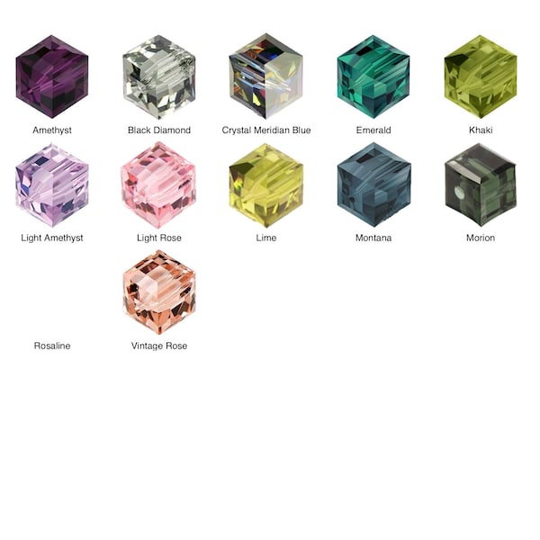 Pick 12pcs,  Swarovski 6mm Cube 5601 Austrian Crystal Beads, DIY, Do It Yourself!!! Great FUN BEADING!