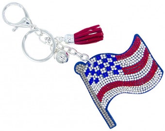 Crystal Puffy Sleutelhanger VS Vlag, ROOD Wit BLAUW, Oude Glorie! Ga stemmen!