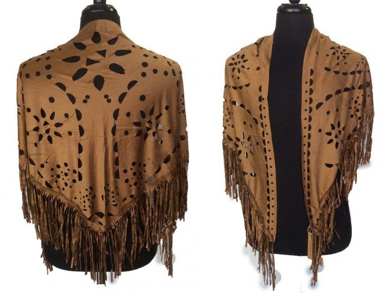 faux suede shawl