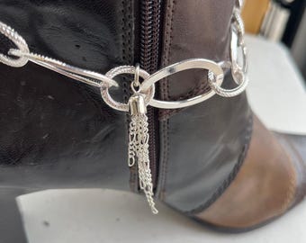 1 delige laarssieraden met open ketting, laarsarmband, riem, laarsbling, grote open schakelkettingdecoratie laat je laarzen of hightop-schoenen echt knallen