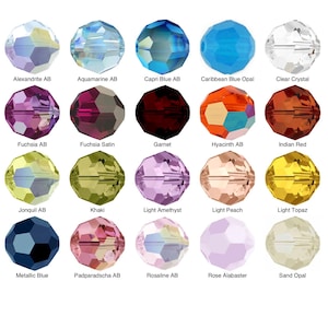 25 stuks Swarovski 6 mm ronde echte authentieke Oostenrijkse kristalkralen, doe-het-zelf!!! Zelfbouw!!! Schoolkleuren, organisatiekleuren