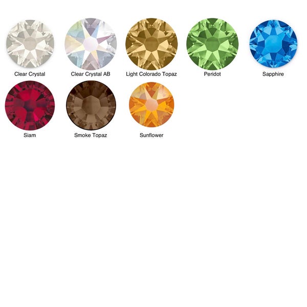 20ss plaksteen: 50 stuks Oostenrijkse Swarovski-kristallen, platte achterkant verijdelde achterkant. Knutselen, kostuums versieren, hoeden, handschoenen, kerstversieringen!
