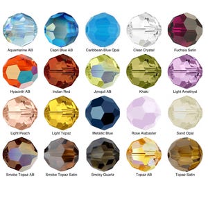 Wybierz 25 sztuk oryginalnych, okrągłych, austriackich kryształowych koralików Swarovski o średnicy 6 mm. Zrób to sam!!! DIY!!! Kolory szkolne, kolory organizacyjne