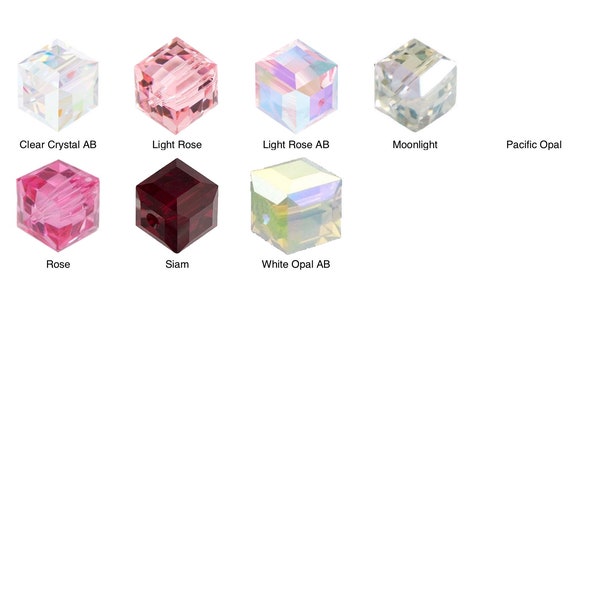 Pick 12pcs,  Swarovski 4mm Cube 5601 Austrian Crystal Beads, DIY, Do It Yourself!!! Great FUN BEADING!