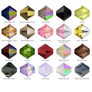 Pick 25pcs Swarovski 6mm Bicone Genuine Authenic Austrian Crystal Beads, Do It Yourself!!!   DIY!!! School Colors, Organization Colors,