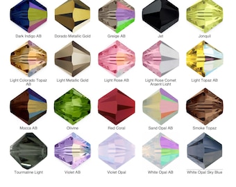 25 stuks Swarovski 6 mm bicone echte authentieke Oostenrijkse kristalkralen, doe-het-zelf!!!   Zelfbouw!!! Schoolkleuren, organisatiekleuren,