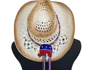 Hoedband van gevlochten koord van Amerikaanse olifant met kwastjes aan de achterkant, show your Pride! Evenementen, PraIdes, GO STEM!