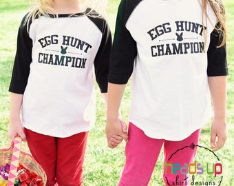 Twin Easter Camisas Niñas Twin Boys Easter Camisas Popular Matching Hermanos Huevo Caza Campeón camisetas Niños Easter Tees Funny Baby Bodysuit