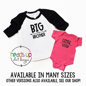 Big Brother/Little Sister Shirts - Sibling Raglan Tees Big Bro/Lil Sis Bodysuit - Baby Annoucement Shirts Toddler - New Baby Gift - Hipster