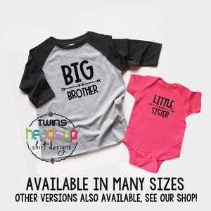 Big Brother/Little Sister Shirts - Toddler Big Bro/Baby Little Sis Raglan tshirt/Bodysuit - Trendy - New Baby - Baby Gift - Sibling Shirts