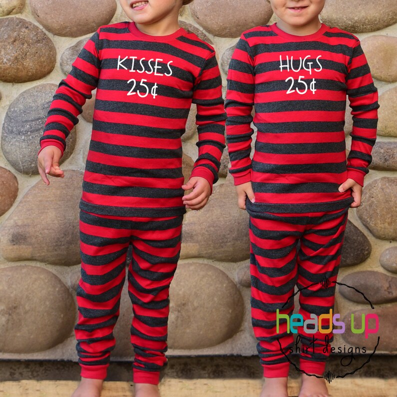 Twin Pajamas Boy or Girl Valentine's Day Sibling Matching Etsy