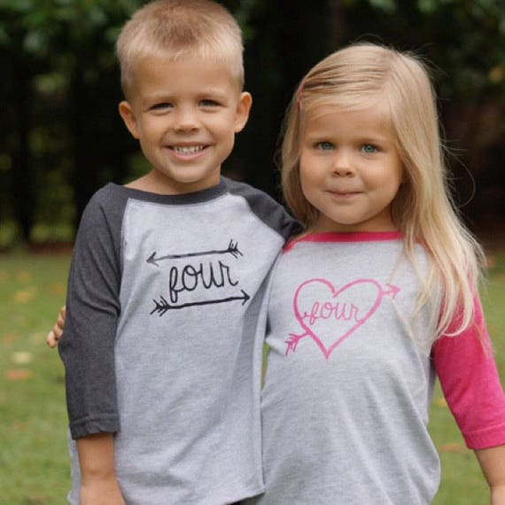 boy girl twin birthday shirts