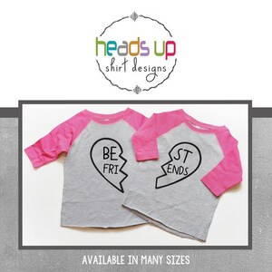 Details about   Twin Girls Best Friends Heart Raglan Shirts  Siblings Toddler Baby Kids tshirt 