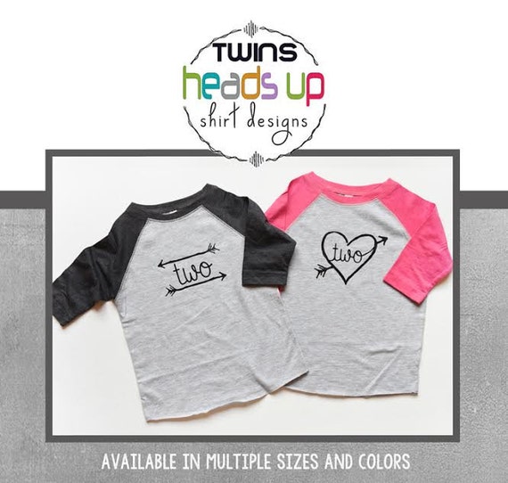 Two Birthday Raglan Shirts Boy/Girl Twins Birthday Shirts Etsy