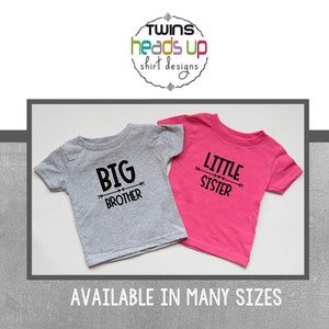 Big Brother/Little Sister Shirts/Bodysuit - Big Bro/Little Sis New Sibling tshirts - Photo Prop Trendy - Baby Announcement Tees - Toddler