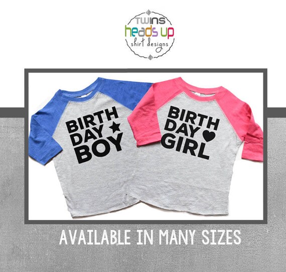 boy girl twin birthday shirts