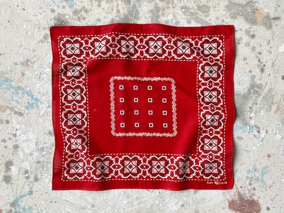 30s 40s Vintage Cotton Bandana | Elephant Trunk Do