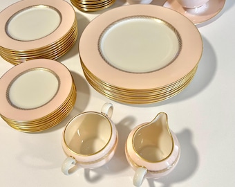 Lenox Caribbee 43-pc Dinner Set X-444 (8 Place Setting) Pink Gold