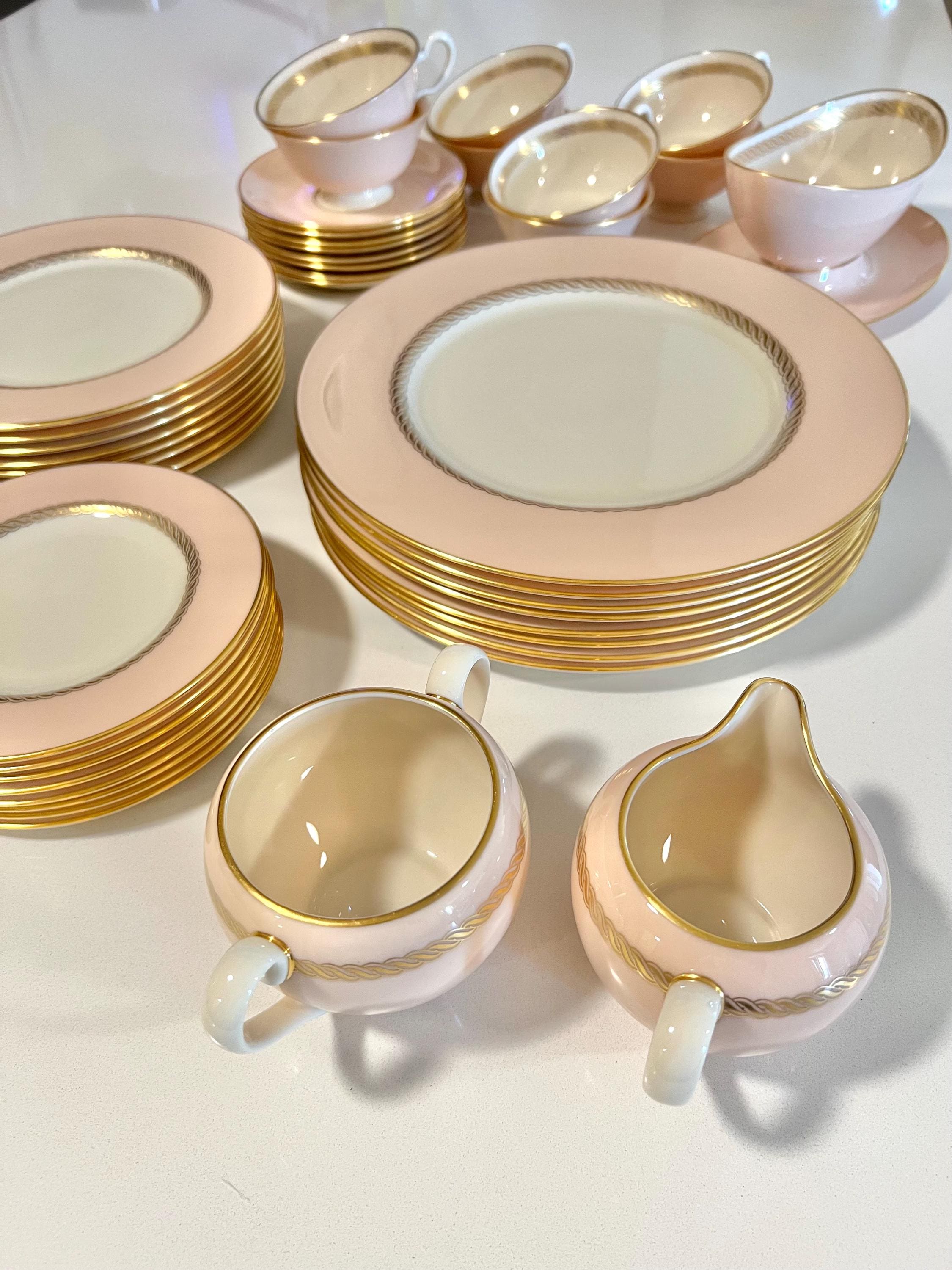 Lenox Caribbee 43-pc Dinner Set X-444 (8 Place Setting) Pink Gold