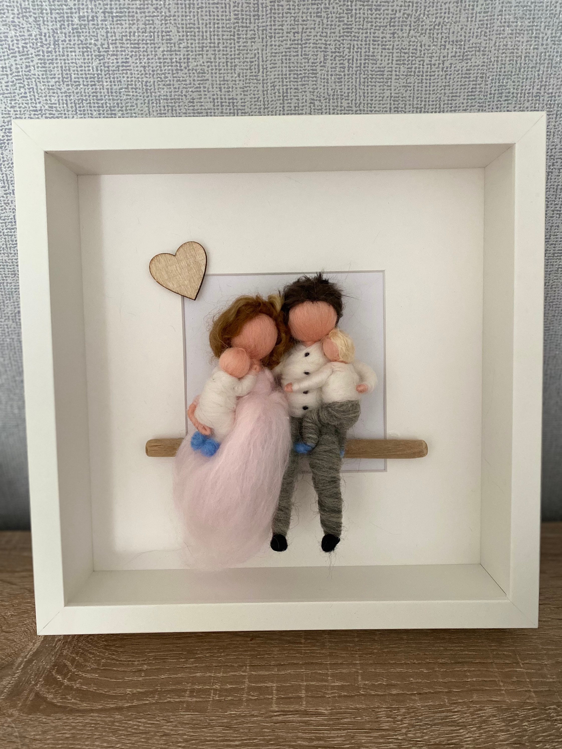 Felted Frame Family Hong Needle Memory - Photo Felt Kong Etsy Love