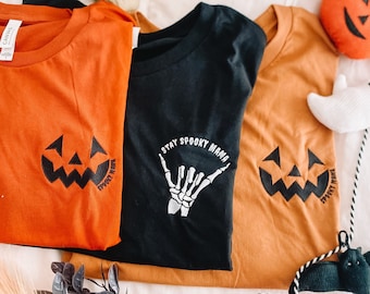 Spooky Mama Pumpkin Halloween Tee