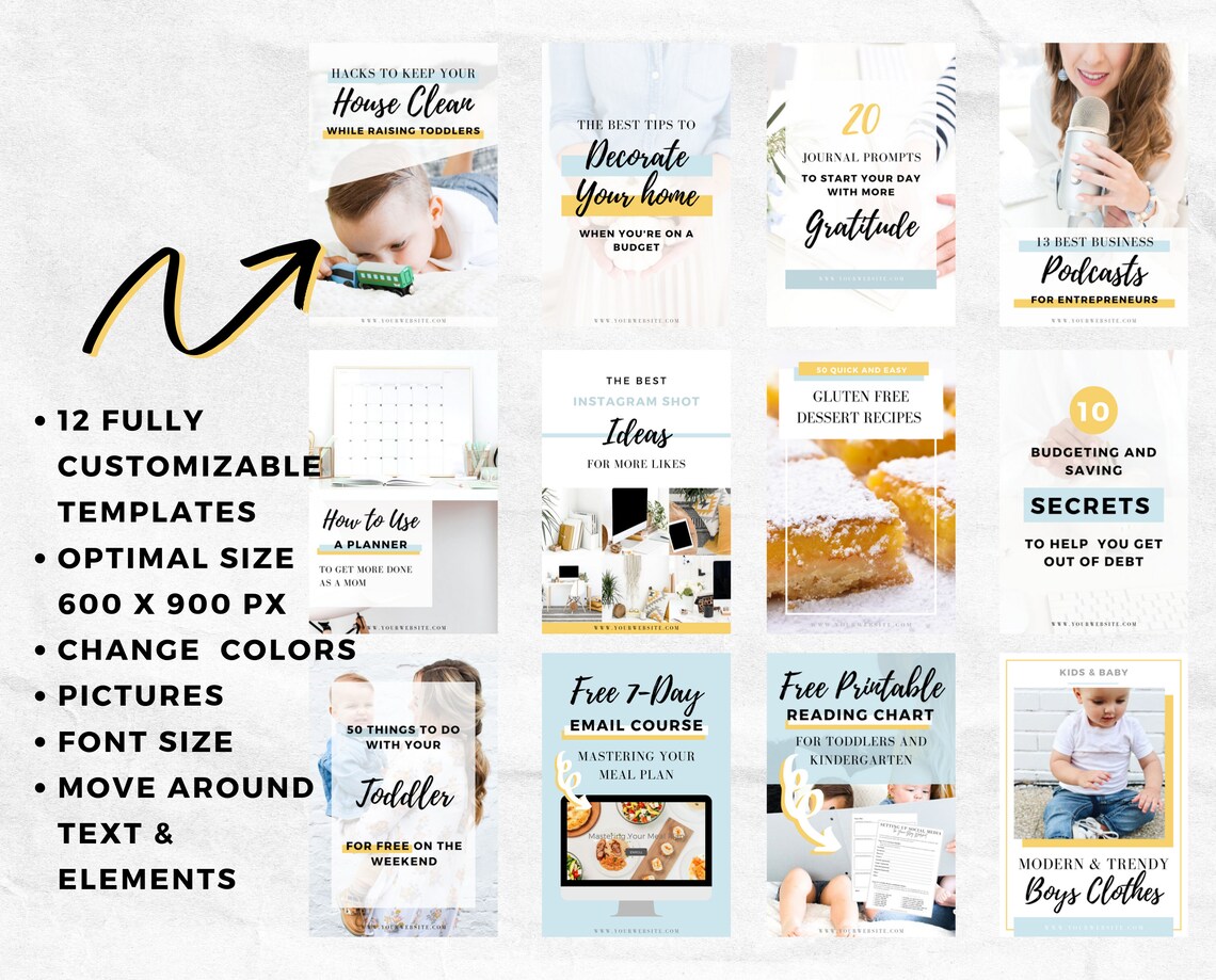 Pinterest Pin Canva Templates Fully Customizable High Converting Pin