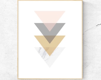 Geometric Triangles Wall art - Digital Prints, Instant Download - Home Decor, wall art, print.