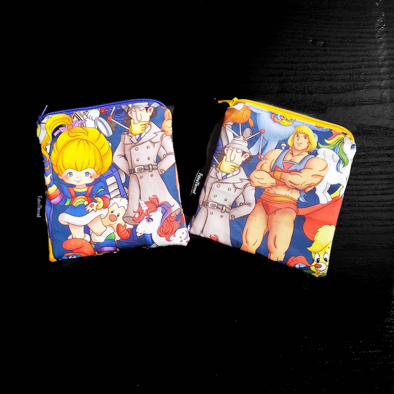 80s bag television bag Notion Pouch dice pouch coin purse sewing pouch zipper bag zipper pouch coin pouch Knitting notion pouch
