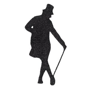 Instant Download: Gentleman, Showman, Top Hat and Cane, Figure, Shadow, Machine Embroidery Design Files 5 Sizes