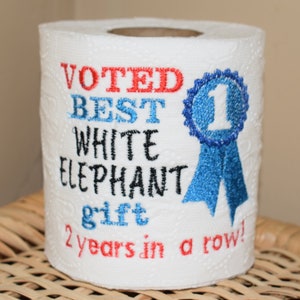 Download istantaneo: miglior regalo di elefante bianco, nastro blu, primo posto macchina per il ricamo della carta igienica + istruzioni per il cerchio TP