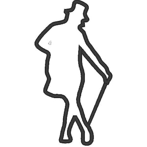 Instant Download: Gentleman, Showman, Top Hat and Cane, Figure, Shadow, Applique Machine Embroidery Design Files 4 Sizes