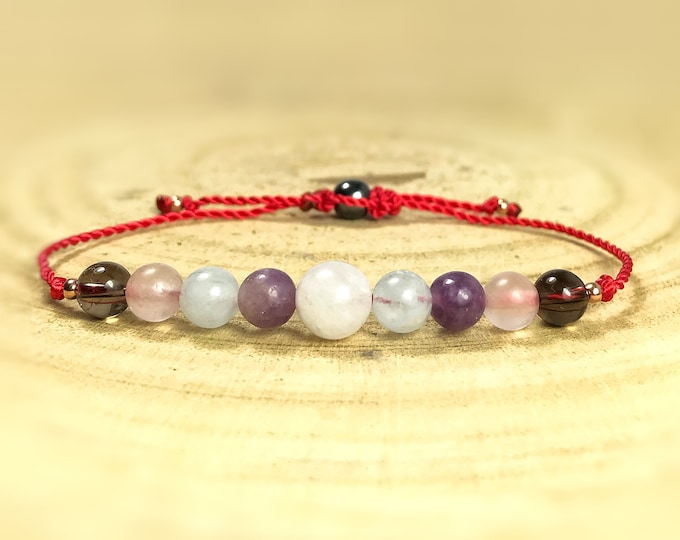 Self Love & Courage Anxiety Bracelet. Disperse Negativity. Feminine Energy.Emotional Balance. Stress, Protection, Happiness. Calming Energy.