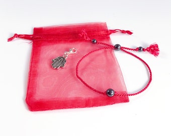 Silk Red Thread Protection Amulet Bracelet. 100% Pure Silk.Hematite.Good Luck.Express Love.Discourage Bad Luck, Evil Eye & Negativity.