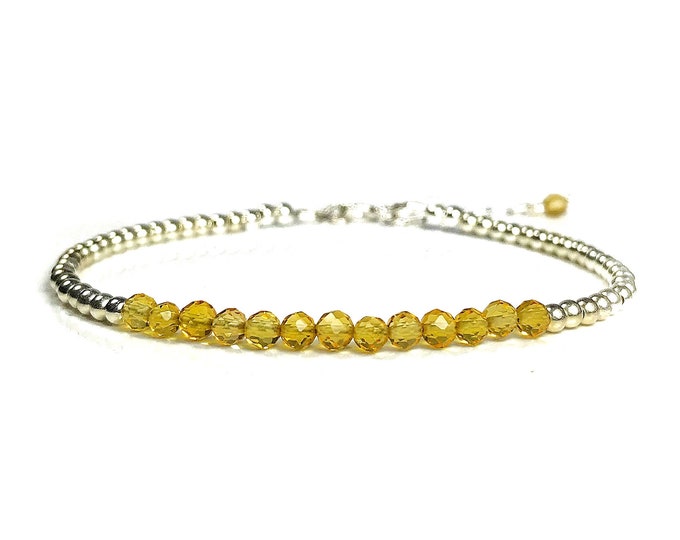 Citrine Bracelet: Sterling Silver November Birthstone Jewelry