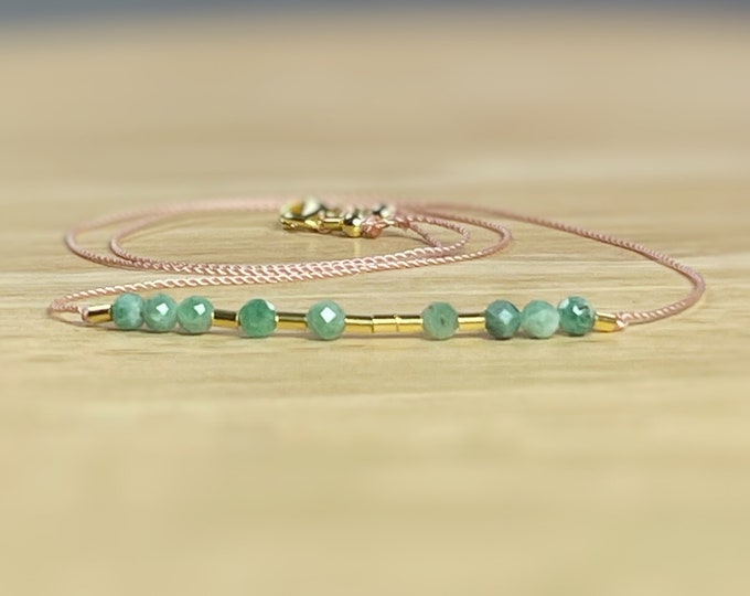 Personalized Morse Code Gemstone Necklace: Sterling Silver, Birthstone Name Necklace