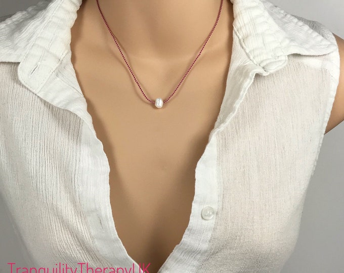 Single Pearl Necklace. Pure Natural Silk. June Birthstone. Incl Gift Box & Info Card. June Birthday Gifts. Wedding Necklace. Pearl Jewellery