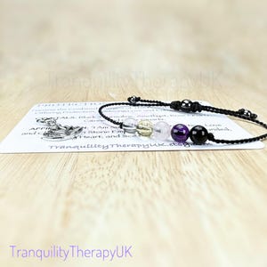 Protection, Love & Clarity Bracelet Gemstone Gift Set. Grounding Crystals. Yoga Gifts. Protection Jewelry. Affirmation Card. Crystal Gifts.