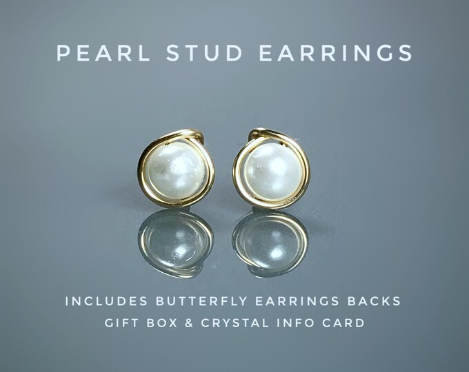 Pearl Stud Earrings. Eternity Circle Knot. Sterling Silver Gold Filled. Incl Gift Box. Pearl Earrings. June Birthstone. Wedding Jewelry.