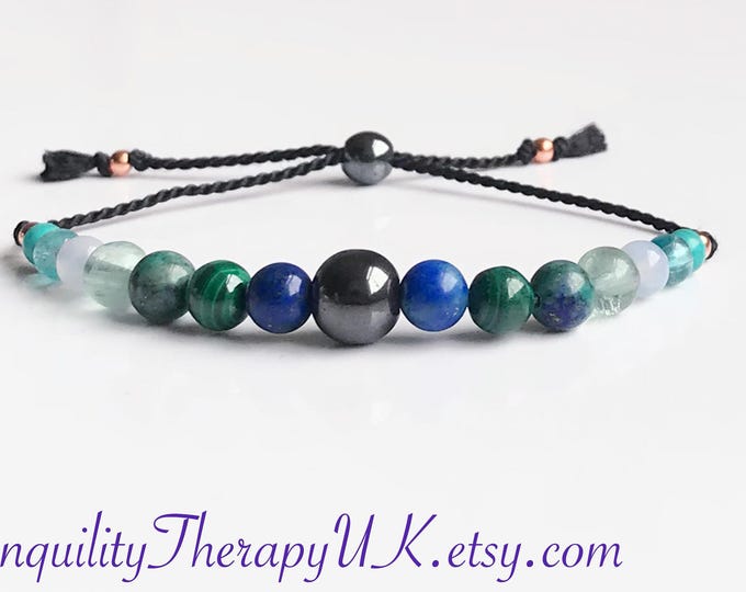 Arthritis Awareness Bracelet. Meditation Bracelet. Yoga Bracelet. Throat Chakra. Copper Bracelet. Well-Being. Motivational Jewellery.