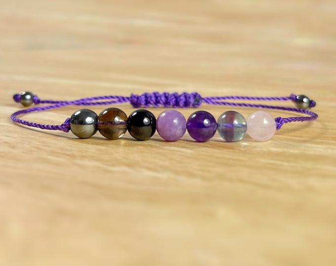 Empath Bracelet. Aura Shield. Black Tourmaline. Disperse Negative Energy. Positivity. Empath Protection. Good Luck. Stability. Strength.