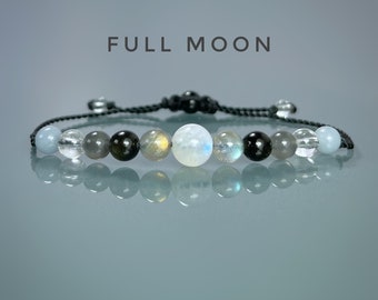 Full Moon Crystals. Full Moon Bracelet. Activate Life Force & Harvest Intentions. Spirituality. Meditation. Receiving. Energy.